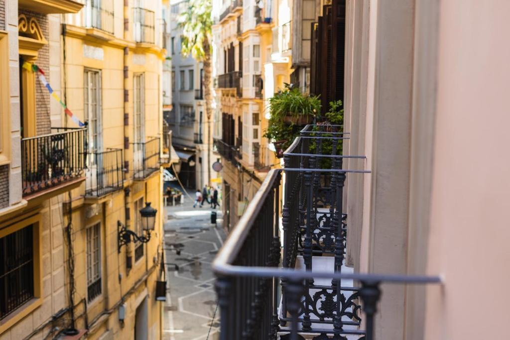 View of a central Málaga street from a balcony